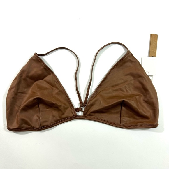 New Skims Swim Wet Jersey Triangle Bra Top Bikini Unlined Copper - Picture 1 of 3
